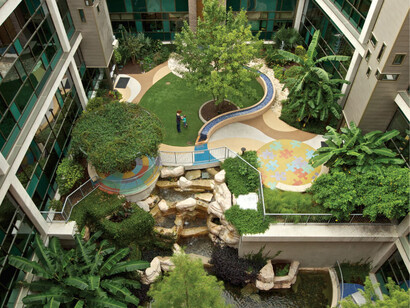 Interior garden in a modern building