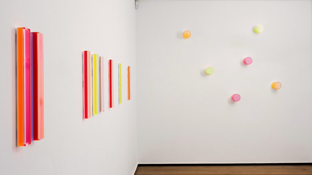 Regine Schumann, Between color and light, vista de exhibición. Cortesía de la Galería Rafael Pérez Hernando