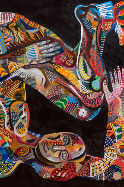 Zio Ziegler, Fate's Intuition, 2014, 152,4x152,4 cm - tecnica mista su tela, Dettaglio