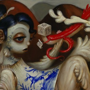 Jesús Aguado, Oracle of Not (detail), 80 x 60 cm, acrylic on wood panel. Courtesy of DCG and the artist