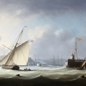Thomas Buttersworth, The Arrival of George IV at Leith Harbour, 1822