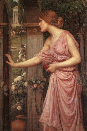 John William Waterhouse, Psique abriendo la puerta al jardín de Cupido (1903)