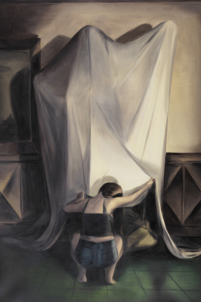 Pierre Seinturier, The Dolomite, 2015, Huile sur toile / Oil on canvas, 194,5 x 130 cm / 76 5/8 x 51 1/8 in. Pièce unique / Unique piece. Courtesy Galerie GP & N Vallois. Paris. Photo : André Morin