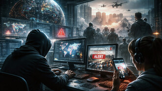 A hyper-connected battlefield where cyber operations, disinformation, and digital networks shape conflict beyond the visible front lines