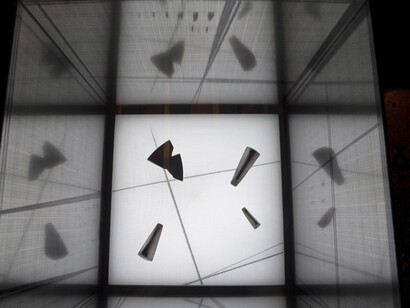 Project for an urban area, 2010 © Photo Andrea Messana, 65 x 90 x 90 cm, Iron, epoxy resin, neon, plexiglass