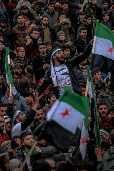 Protesters gather in Syria, calling for an end to political oppression