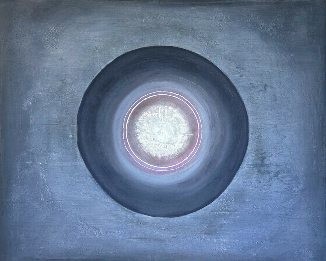 Laura Manuel, Violet and Blue, Acrylic and Sand on Canvas 60 x 48”, 2024
