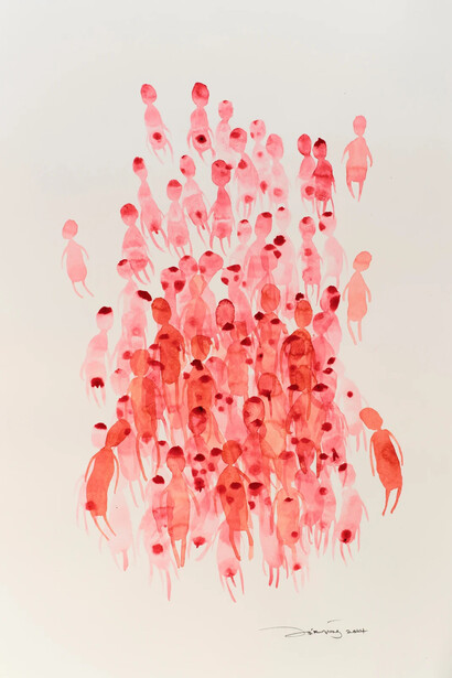 Zai Kuning, Red 2 - Looking for your own shadow among others, 2024. Courtesy of Ota Fine Arts