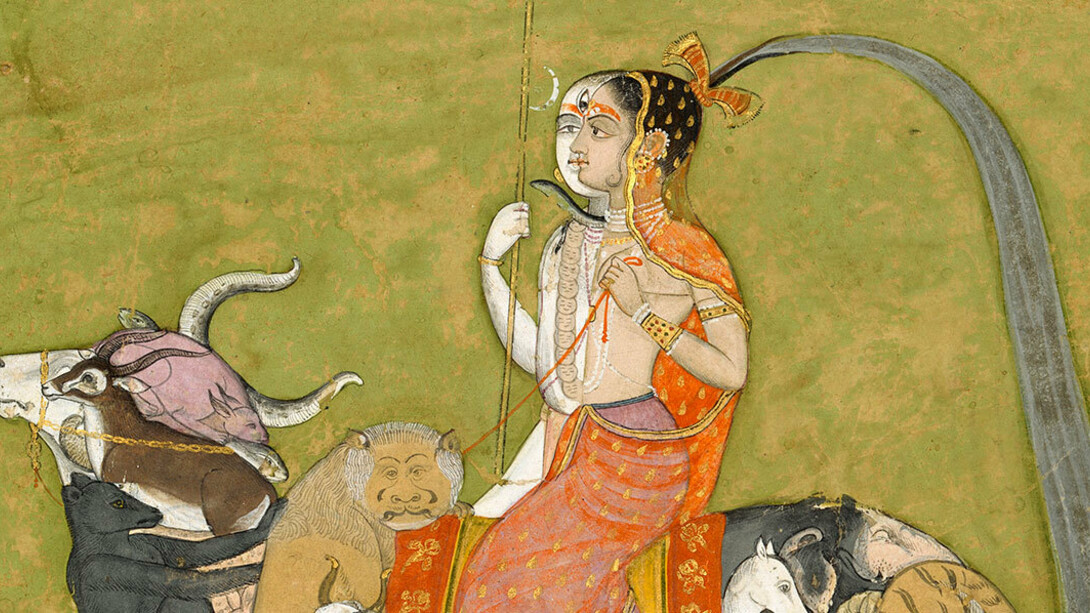 Ardhanarishvara, deidad hinduista andrógina compuesta por el dios Shiva y su consorte Shakti