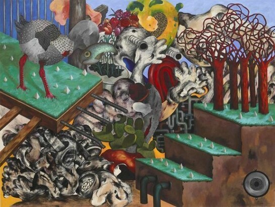 Ahmed Alsoudani, Untitled, 2013, Acrylic and charcoal on canvas, 186 x 246 cm