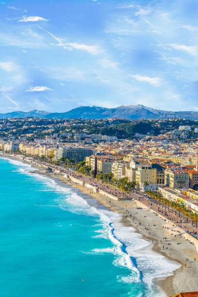 The stunning beaches of Nice, France, offering a perfect blend of Mediterranean charm and vibrant coastal atmosphere