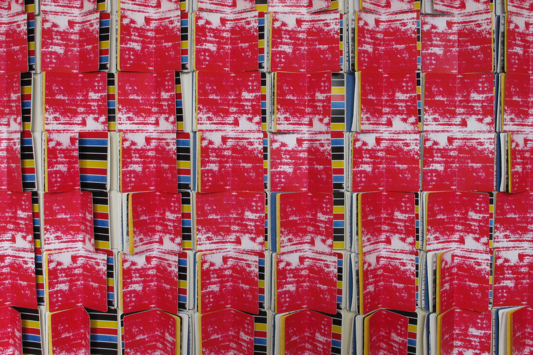 Lina Ben Rejeb. Pierre de patience 1. 2015. Techniques mixtes sur papier. 98h x 144l cm. Courtesy of the artist and Selma Feriani Gallery
