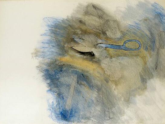 Jim Dine (American, b. 1935), Scissors, 1962, pastel, pencil, and gouache on paper, 22 x 29 1/2 inches, 55.9 x 74.9cm