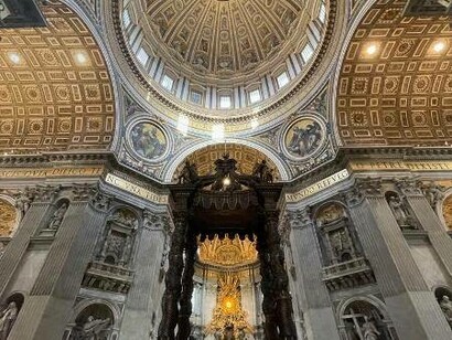 The Baldachino and the dome of Saint Peter’s Basilica (photo by Brenda Lee Bohen)
