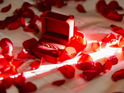 The symbols of forever set against flowers that wilt, just like the marriage of the protagonist