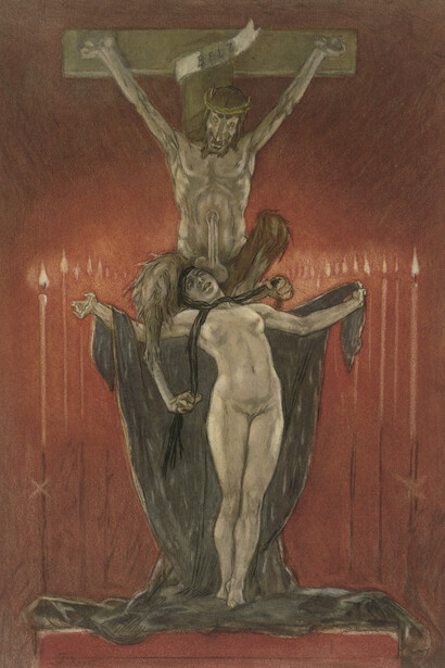 Félicien Rops, Le calvaire. Die Kreuzigung, ca. 1882. Mit freundlicher genehmigung der Staatlichen Museen