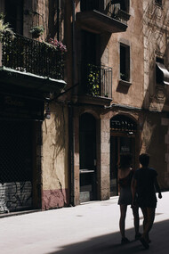 A typical view of one of Barcelona's inner alleys