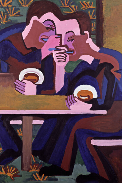 Ernst Ludwig Kirchner, Esser [Eaters], 1930. Courtesy of Kunsthalle Bern