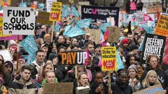 Workforce uniting in protest for the government not appreciating their value in London, UK
