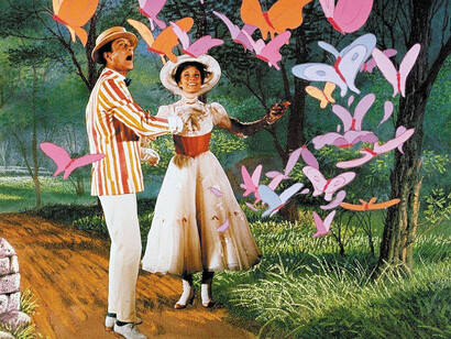 Mary Poppins e Bert fra le farfalle