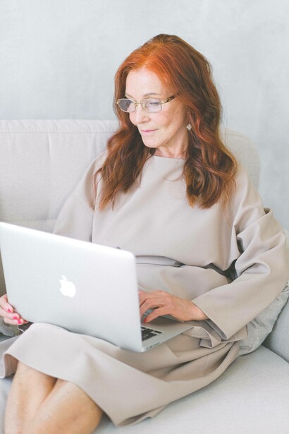 Woman working on writing project