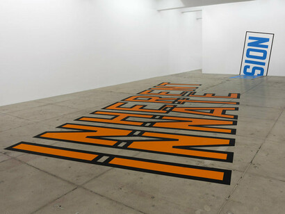 Lawrence Weiner, Exhibition view. Courtesy of Marian Goodman Gallery