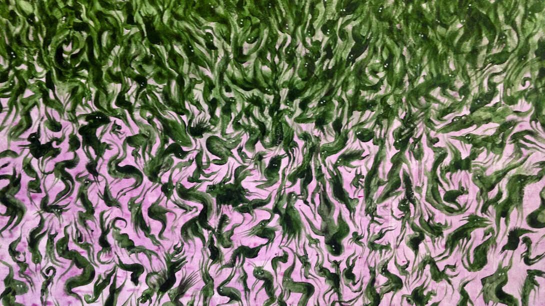 PEYBAK, Abrakan #7, 2015, Acrylique sur toile / Acrylic on canvas, 110 x 150 cm / 43 1/4 x 59 in. Pièce unique / Unique piece, Courtesy Galerie GP & N Vallois, Paris