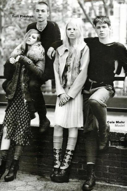 Group of models in the ‘Trainspotting style’