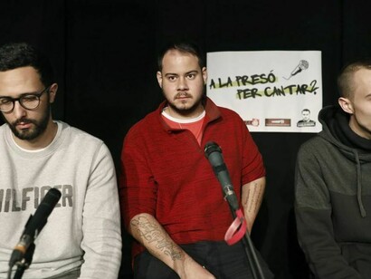 Valtonyc, Hasél y Elgio ante los medios en una comparecencia conjunta