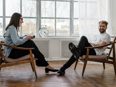 A person attending a therapy session. It is important to be self-aware