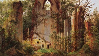 Caspar David Friedrich. Ruinas del monasterio de Eldena, (1825)  Greifswald, en el estado de Mecklemburgo-Pomerania Occidental, Alemania