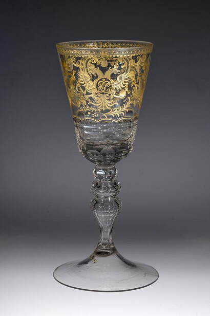 Goblet with a portrait of empress Elizabeth Petrovna and monogram eip, mid-18th century. Courtesy of the State Hermitage Museum