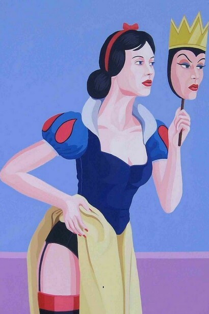 Giuseppe Veneziano, Biancaneve, acrilico su tela, Courtesy Contini Galleria d'Arte.