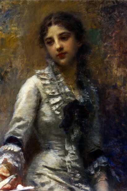 Daniele Ranzoni, Ritratto di giovinetta, olio su tela, 95 x 60 cm