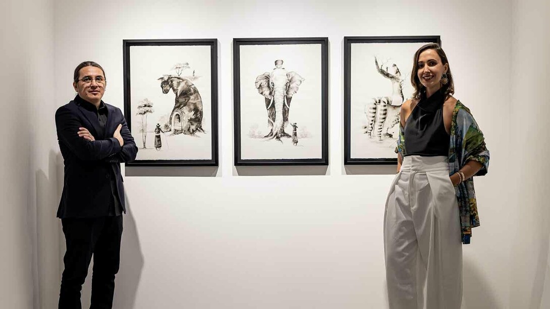 Saúl Nájera, Las leyes del Demiurgo, vista de exhibición. Cortesía de la Galería 1-2-3