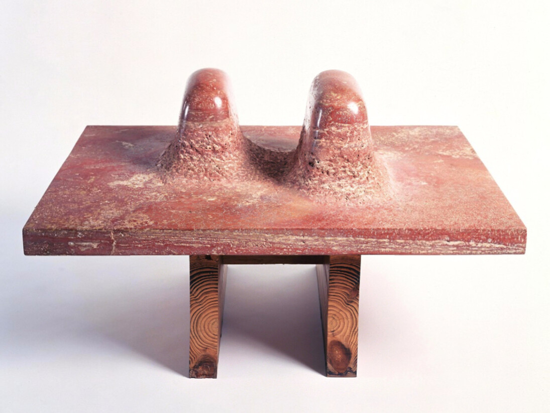 Isamu Noguchi, Double Red Mountain, 1969. Courtesy of Noguchi Museum