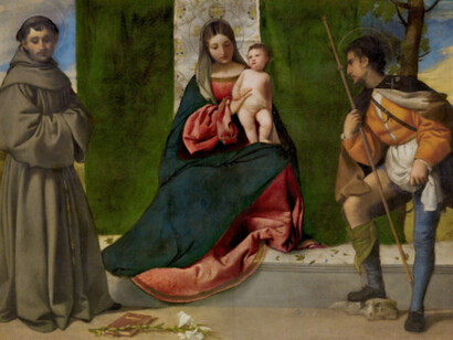 The Virgin and Child between Saint Anthony of Padua and Saint Roch, Ca. 1508. Oil on canvas, 92 x 133 cm. Courtesy of Museo del Prado