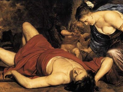 Cornelis Pietersz Holsteijn - Venus and Amor-Mourning the Death of Adonis