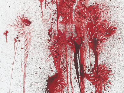 Imran Qureshi, Love Me, Love Me Not (detail), 2015, Acrylic paint on canvas, 198,1 x 137,2 cm (78 x 54 in), Courtesy Galerie Thaddaeus Ropac Paris/Salzburg. Photo: Usman Javed