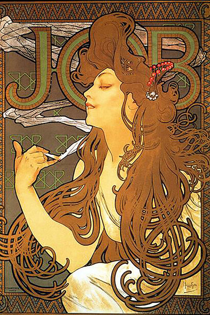 Sarah Bernhardt par Alphose Mucha. Curieuse de nature, elle se passionnera également pour l’écriture, la peinture et à la sculpture