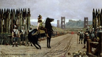 "Vercingetorix se rinde ante César", Henri-Paul Motte, 1886