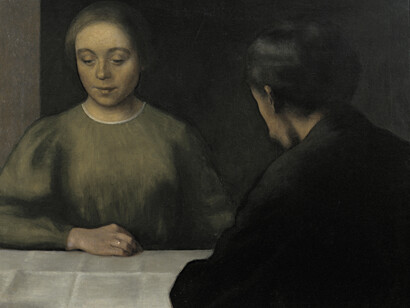 Vilhelm Hammershøi, Double portrait. The artist and his wife (detail), 1898. Courtesy of the Museo Nacional Thyssen-Bornemisza