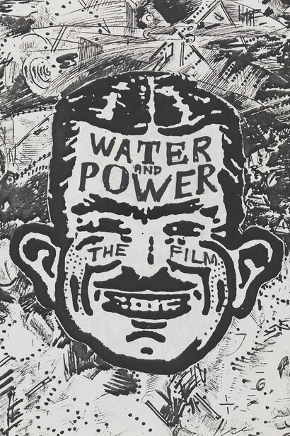Pat O'Neill, Water and Power, the film 1986, Xerographic toner on paper collage, 11 by 8 1/2 in.  27.9 by 21.6 cm. MI&N 13017
