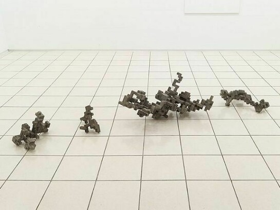 Cheyney Thompson, Broken Volume 1 (5 US Gallons), 2013, Cast concrete In 4 parts, Overall dimensions: 16 x 104 x 23 inches (40.6 x 264.2 x 58.4 cm), Dimensions variable