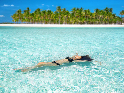 A girl relaxing in the water