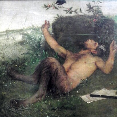 Pan whistling at a blackbird, 1863