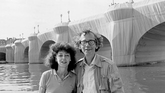 Christo and Jeanne-Claude in one of their most famous installations: the Pont Neuf in Paris, 1985