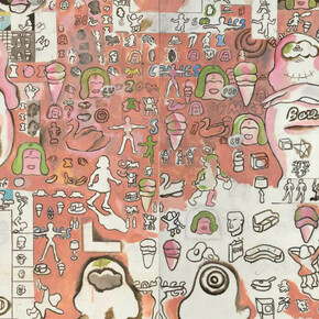 Suellen Rocca. Bare Shouldered Beauty and the Pink Creature, 1965. The Art Institute of Chicago, Frederick W. Renshaw Acquisition and Carol Rosenthal-Groeling Purchase funds. © Suellen Rocca.