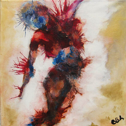 Célia Bai Lambert, Gaia, Acrylic & Mixed Media on Canvas, 12" x 12"