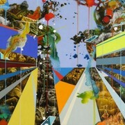Linda Mieko Allen, Parallax XXI, 2013, mixed media, 8 x 12 inches